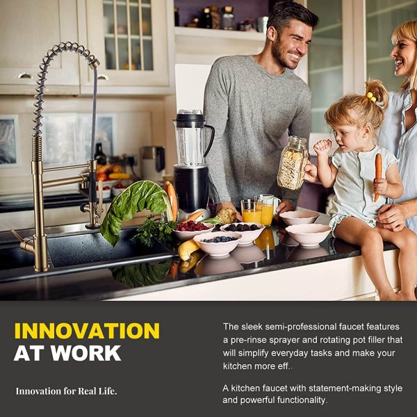 iviga 2 function high arc pre rinse commercial pull down kitchen faucet