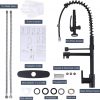 iviga 2 function matte black high arc pre rinse commercial spring pull down kitchen faucet 3