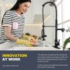 iviga 2 function matte black high arc pre rinse commercial spring pull down kitchen faucet 6