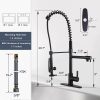 iviga 2 function matte black high arc pre rinse commercial spring pull down kitchen faucet 7