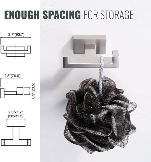 iviga brushed nickel wall mount double towel hook for bathroom livingroom kitchen 3