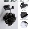 iviga matte black wall mount double towel hook
