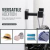 iviga matte black wall mount double towel hook