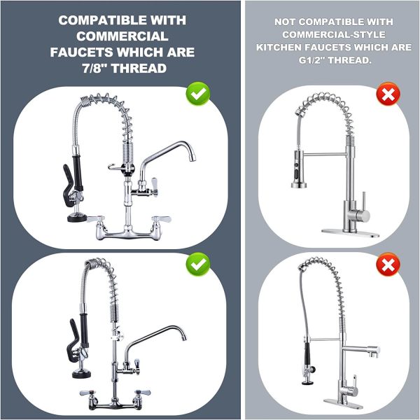 iviga commercial sink faucet sprayer hose 4