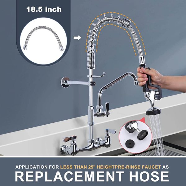 iviga commercial sink faucet sprayer hose 7