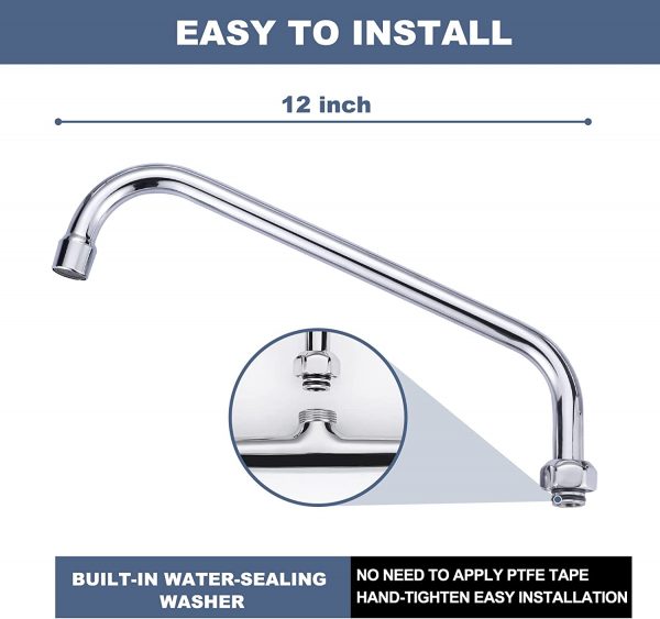 iviga deck mounted polish chrome commercial sink faucet 6