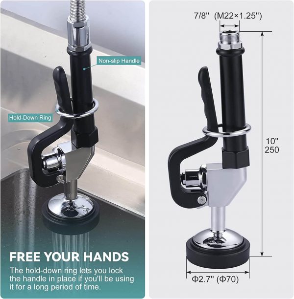 iviga pre rinse sprayer with black handle grip assembly handheld dish sprayer nozzle replacement part 5