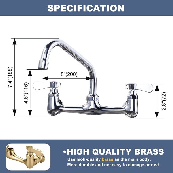iviga wall mounted polish chrome commercial sink faucet 2