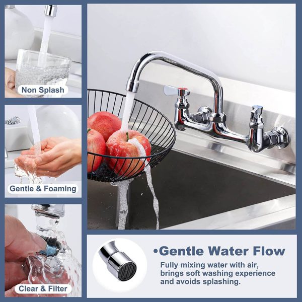 iviga wall mounted polish chrome commercial sink faucet 6