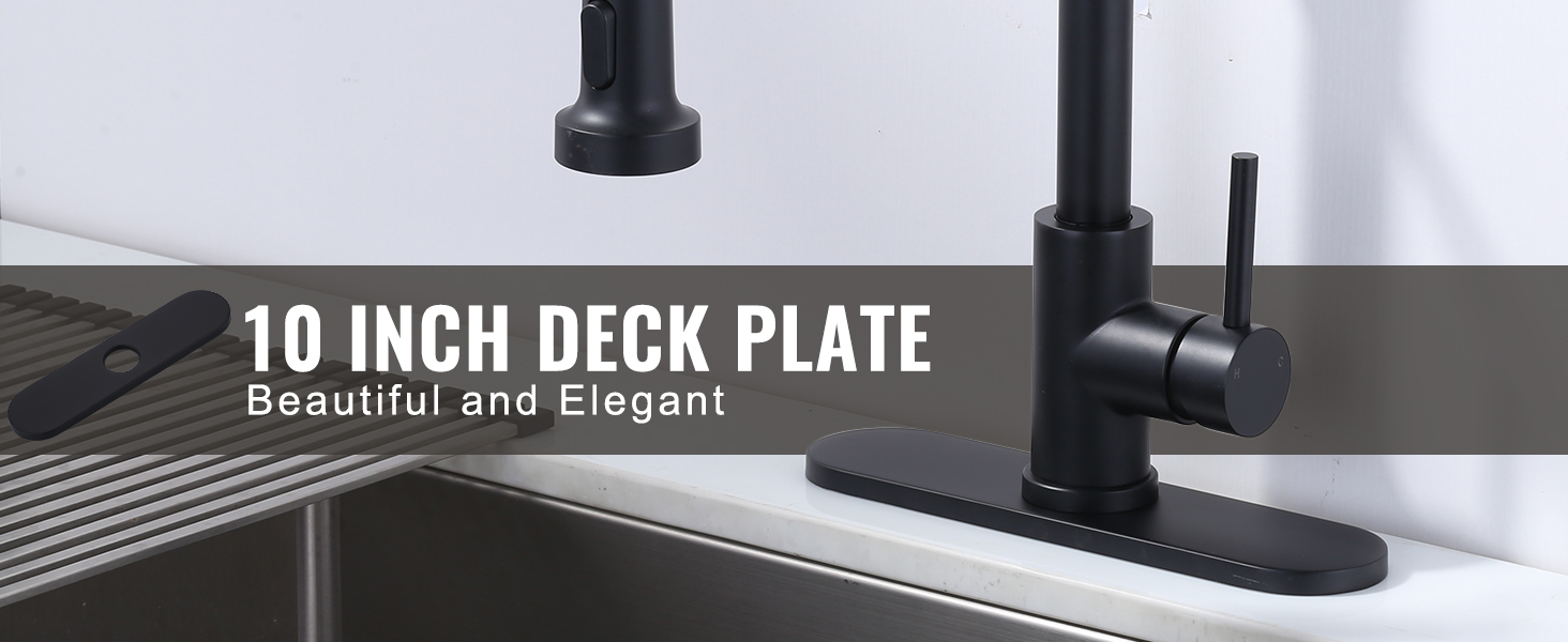 iVIGA 10 Sink Faucet Hole Cover Deck Plate Arc Edge Black