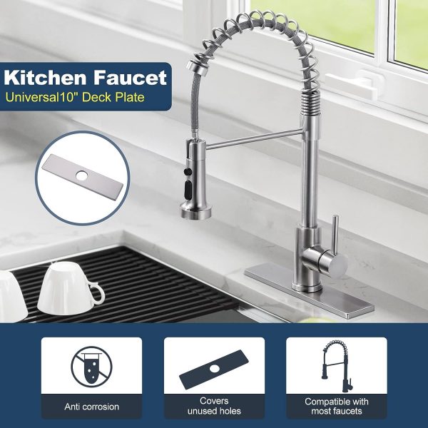 iVIGA 10 Sink Faucet Hole Cover Deck Plate Brushed Nickel