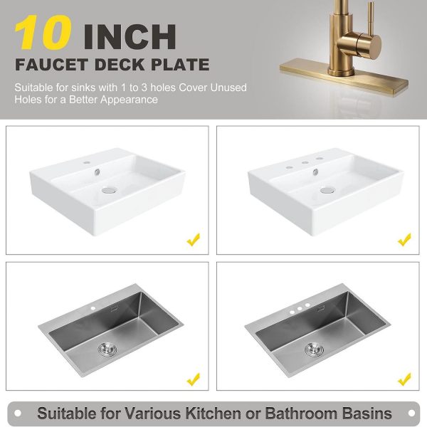 iVIGA 10 Sink Faucet Hole Cover Deck Plate Gold