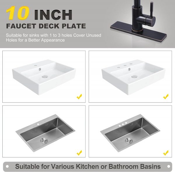 iVIGA 10 Sink Faucet Hole Cover Deck Plate Oil Rubbed Bronze