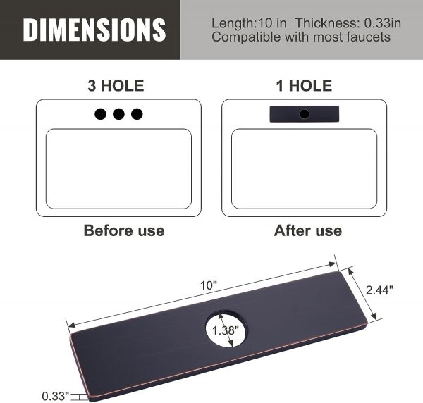 iVIGA 10 Sink Faucet Hole Cover Deck Plate Oil Rubbed Bronze