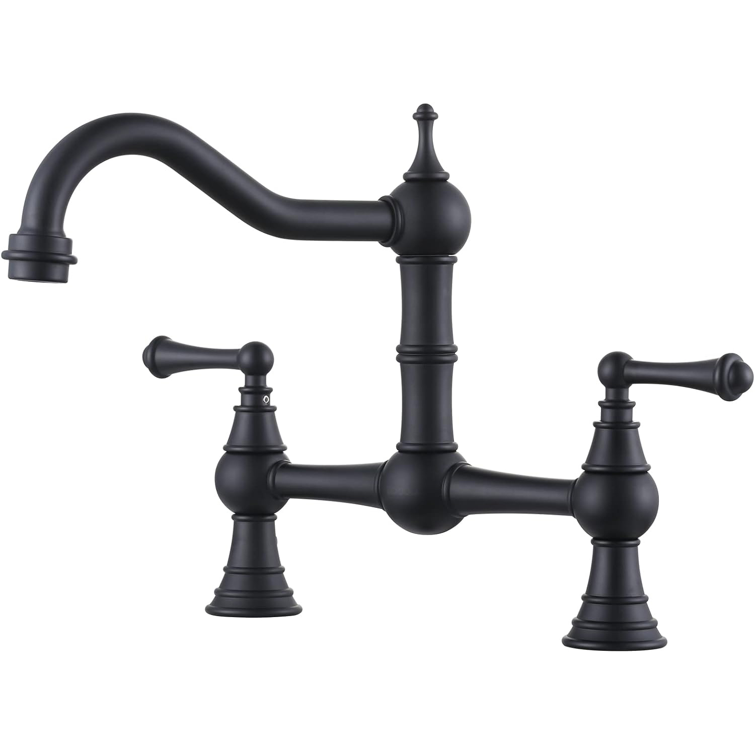 iVIGA Black Bridge Antique Brass Kitchen Faucet 2 Hole 2 Handle