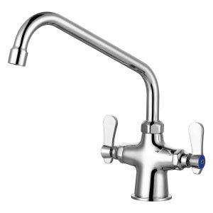 iVIGA Dual Handle Kitchen Faucet Deck Mount, Commercial Kitchen Sink Faucet Simple Modern 10″ Swing Spout