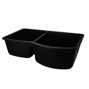 iVIGA Black Quartz Double Bowl Undermount Kitchen Sink