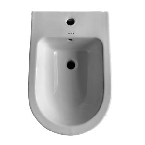 iVIGA Modern Glossy White Ceramic Wall Hung Bidet with Tap Hole and Overflow Protection