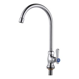 iVIGA Commercial Pantry Faucet with 6.5 Inch Gooseneck Swivel Spout, Single Hole Deck Mount Cold Water Only