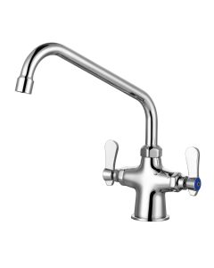 iVIGA Single Hole Dual Handle Commercial Bar Sink Faucet with 10 Inch 360° Swing Spout, Hot and Cold