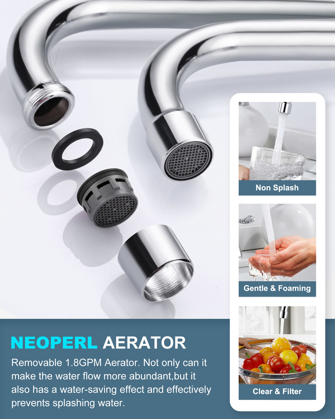 iVIGA Wall Mount Commercial Pot Filler Faucet with 20.6 Inch Double Joint Swing Nozzle 5 iVIGA Wall Mount Commercial Pot Filler Faucet with 20.6 Inch Double Joint Swing Nozzle - Kitchen Faucets - 5