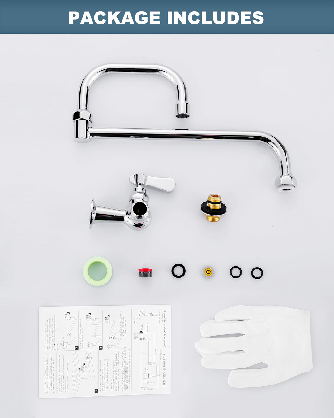iVIGA Wall Mount Commercial Pot Filler Faucet with 20.6 Inch Double Joint Swing Nozzle 6 iVIGA Wall Mount Commercial Pot Filler Faucet with 20.6 Inch Double Joint Swing Nozzle - Kitchen Faucets - 6